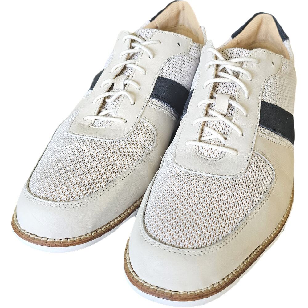 Cole Haan Grand OS C12486 Off White Black Basic Preppy Fashion Sneakers 12 EUC